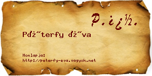 Péterfy Éva névjegykártya