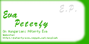eva peterfy business card
